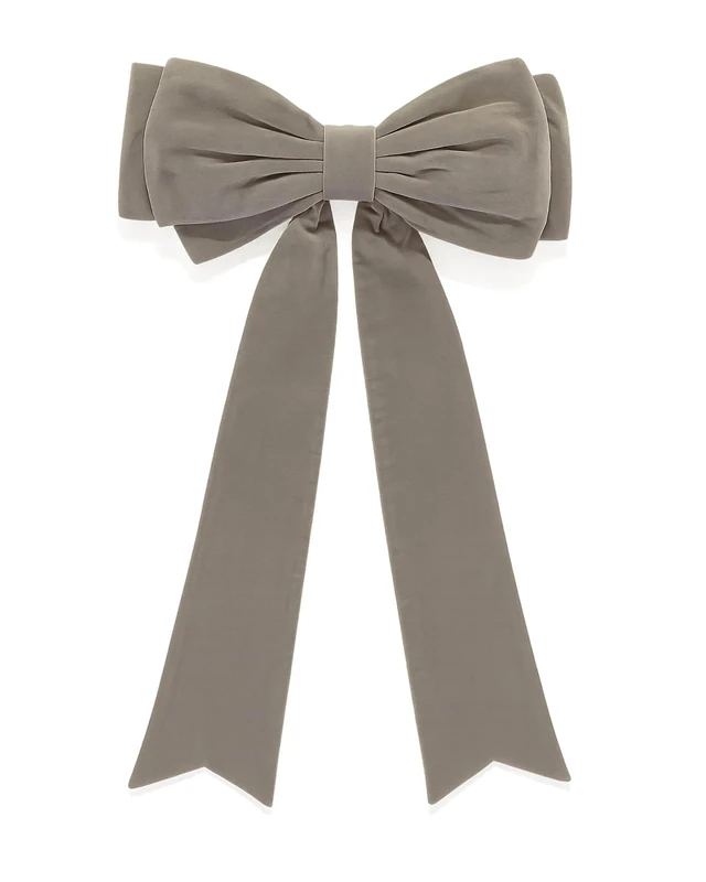 Large Silver Velvet Christmas Bow, 140 cm
