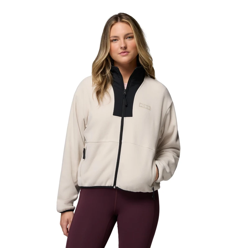 Columbia Women's Sequoia Grove 2 Full Zip, Full Zip Fleece Jacket, Dark Stone/Black, X-Small
