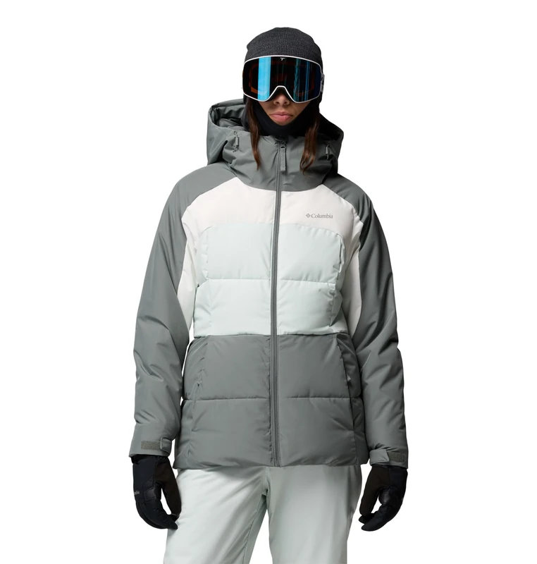 Columbia Women's Ava Alpine Puffer Jacket, Ski Jacket, Sedona Sage/Sea Salt/Tea Light, Large