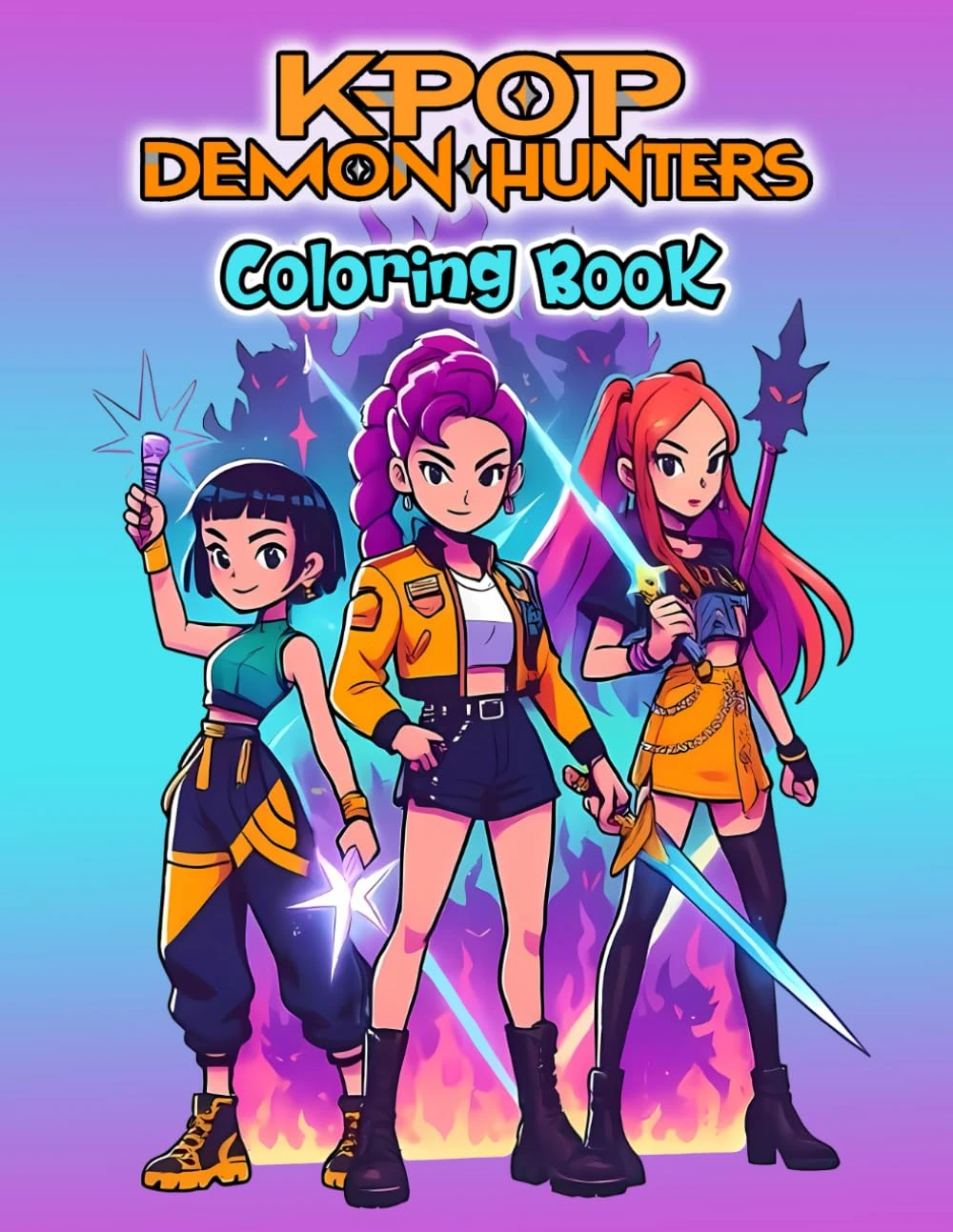 KPop's Dem-ons H'unters coloring book: 110 Cute & Stylish Pages, Idol-Inspired Fantasy Art, Large 8.5 x 11 in for Teens & Adults