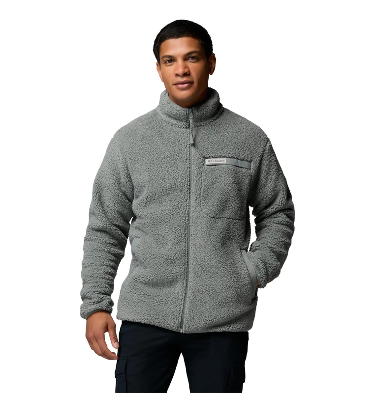 Columbia Men's Rugged Ridge High Pile Full Zip, Full Zip Fleece Jacket, Sedona Sage, Small