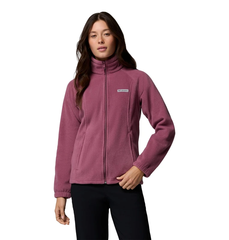 Columbia Women's Benton Springs Full Zip, Full Zip Fleece Jacket, Antique Mauve, Large