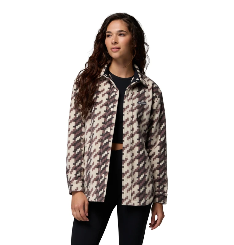 Columbia Women's Benton Springs Shirt Jacket 2, Fleece Jacket, Dark Stone/Twills, X-Large