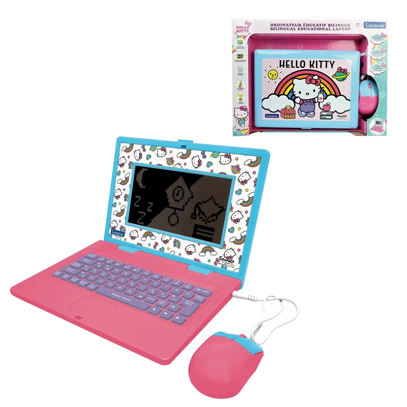 LEXIBOOK, Hello Kitty, Bilingual Educational Laptop with 170 activities English/French, JC599HKi1LXB