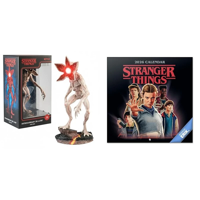 Grupo Erik Rechargeable Lamp & Wall Calendar 2026 - Stranger Things Merchandise, Stranger Things Gifts