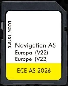 SD Map GPS Navigation Europe - v22 ECE 2026 - Compatible with Volkswagen VW Discovery Media 2 MIB2 - AS Navigation - 32GB