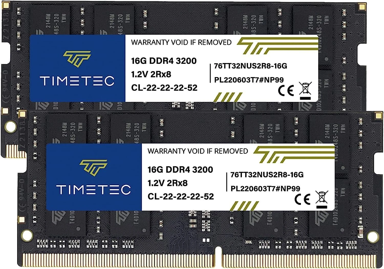 Timetec Premium 32GB KIT(2x16GB) DDR4 3200MHz (or 2933MHz or 2666MHz) PC4-25600 Non-ECC Unbuffered 1.2V CL22 2Rx8 Dual Rank 260 Pin SODIMM Laptop Notebook PC Computer Memory RAM Upgrade