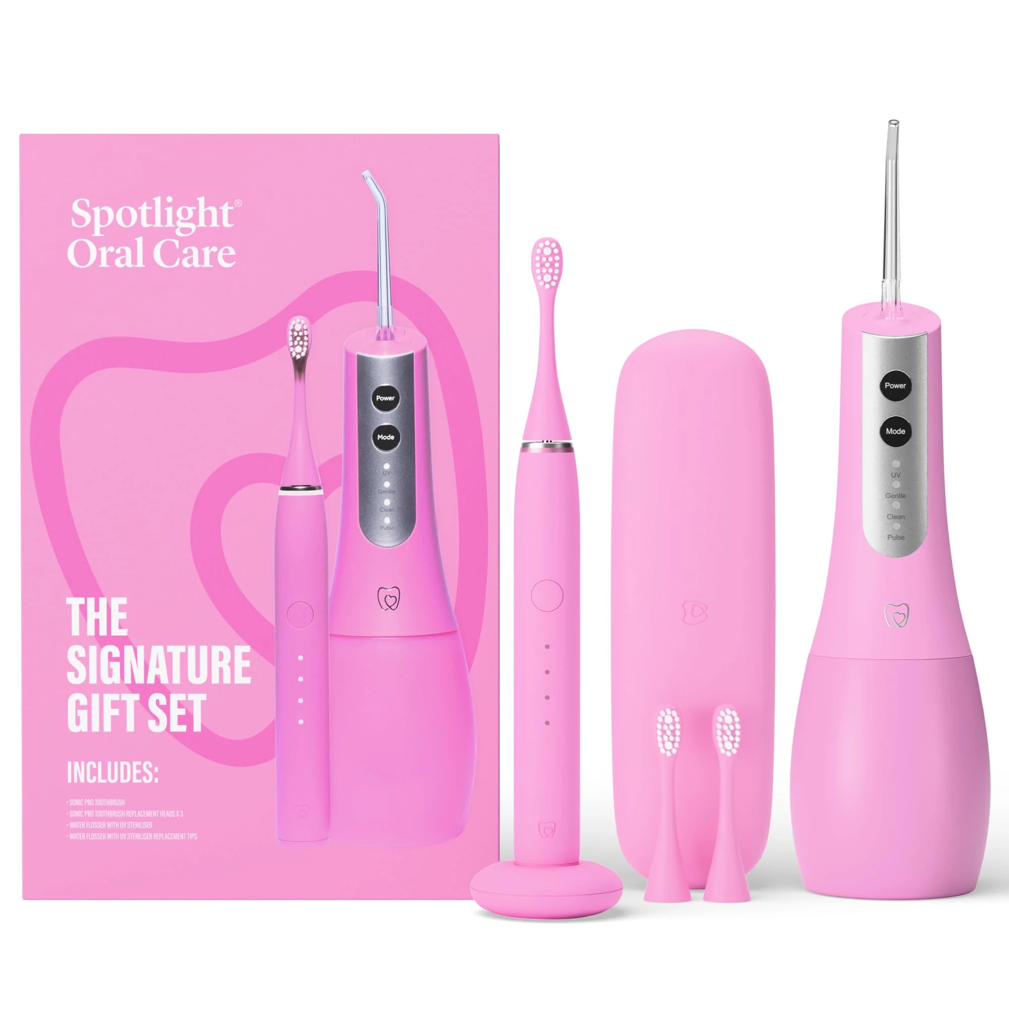 Spotlight Oral Care Signature Gift Set - Made by Dentists | Sonic Pro Electric Toothbrush & Water Flosser with UV-C Sterilisation | Luxury Oral-Care Duo for Deep Clean, Healthier Gums & White Smiles