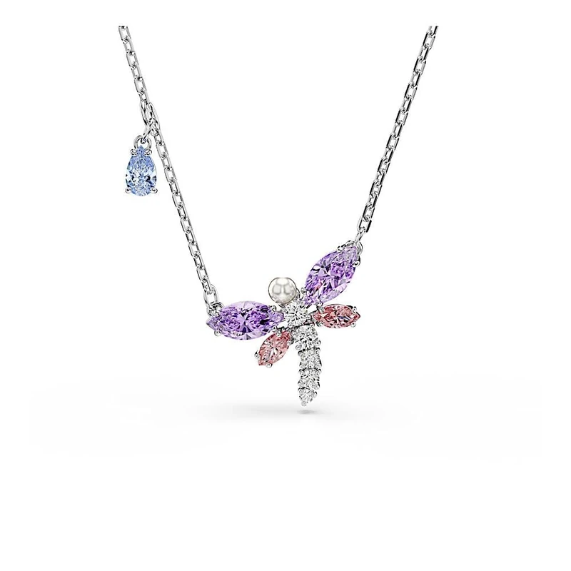 Swarovski X Ariana Grande Pendant, Mixed Cuts, Dragonfly, Multicolored, Rhodium Plated - Image 1