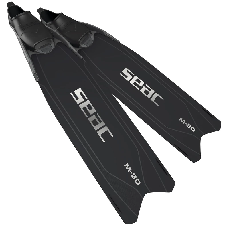 SEAC M-30 Freediving and Spearfishing Fins - Interchangeable Blade, Long High-Modulus Technopolymer Fins, Soft Two-Material Foot Pocket, Short Side Rails, 30° Angle, Also for Scuba Diving