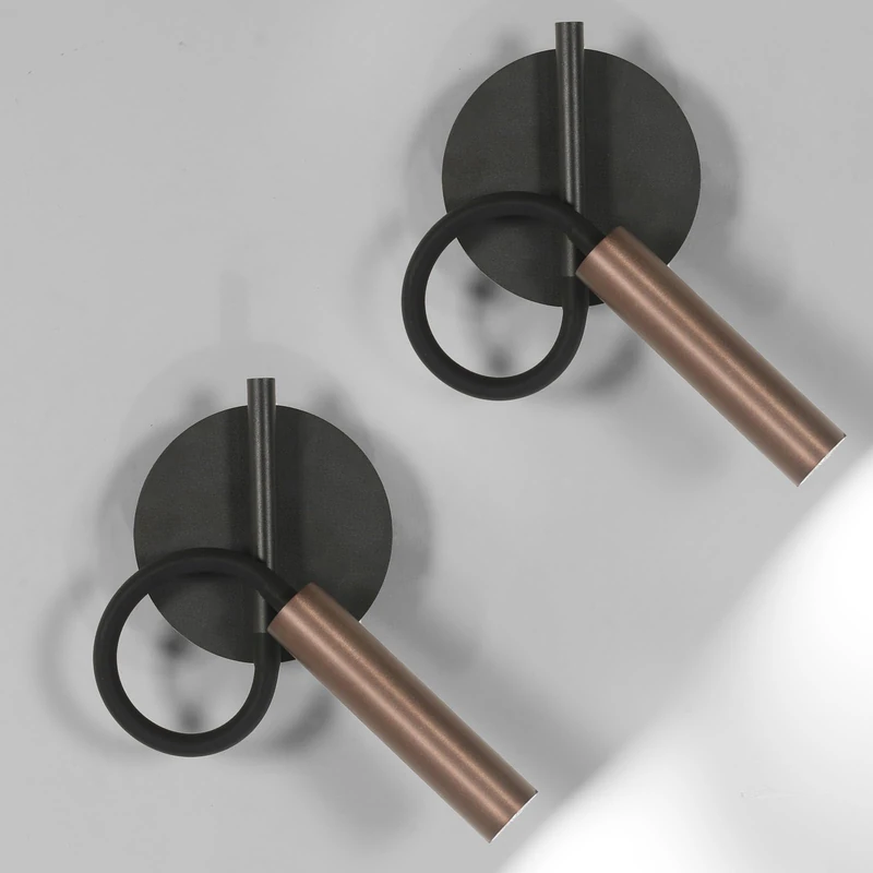 Osairous 2 x LED Interior Wall Lamps, Bedside Lamps, 4 W, LED Spot Reading Lights for Bedroom, Living Room, Office, Cool White Light 6500 K