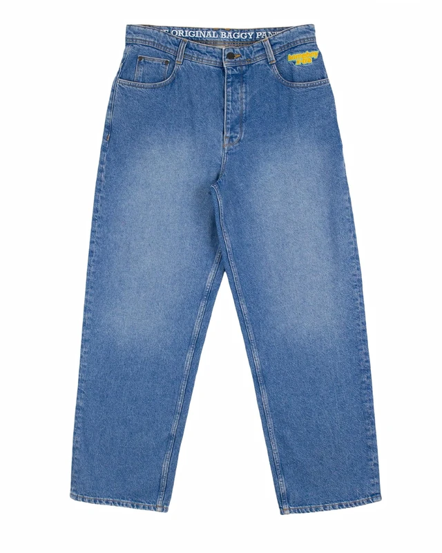 Homeboy Unisex X-Tra Baggy Vintage Denim Pants, Vintage Blue, 25 L28