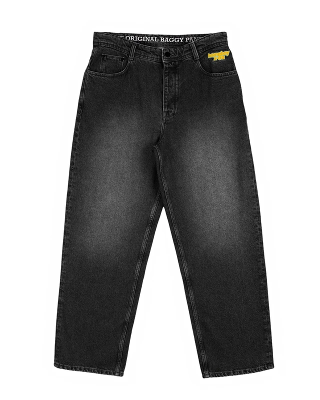 Homeboy Unisex X-Tra Baggy Vintage Denim Pants, Vintage Black, 28 L30