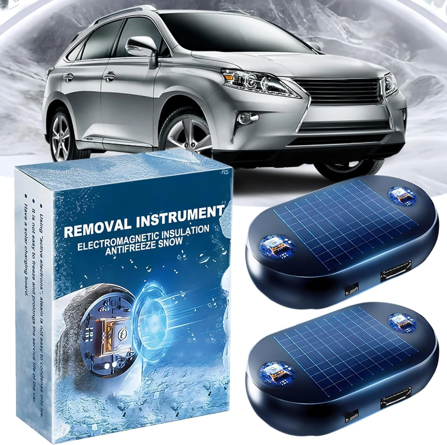2025 New Antifreeze Electromagnetic Car Snow Removal Device, Car Defroster, Fast and Efficient Kinetic Molecular Heater, Car Diffuser for Essential Oils (2PCS)