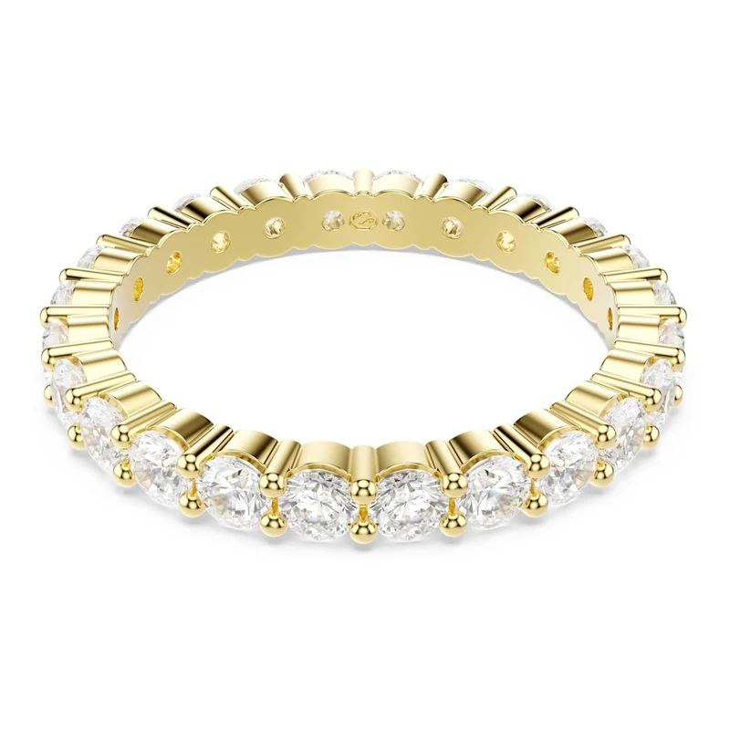 Swarovski Matrix Vittore Band Ring, Round Cut, White, Gold-Tone Plated