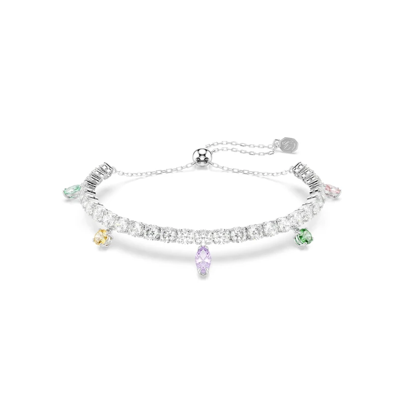 Swarovski X Ariana Grande Tennis Bracelet, Mixed Cuts, Multicolored, Rhodium Plated