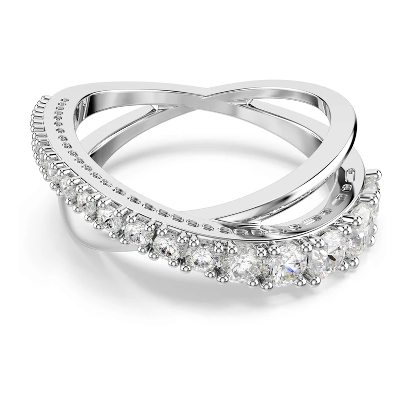 Swarovski Hyperbola Ring, Mixed Cuts, White, Silver-Tone Finish