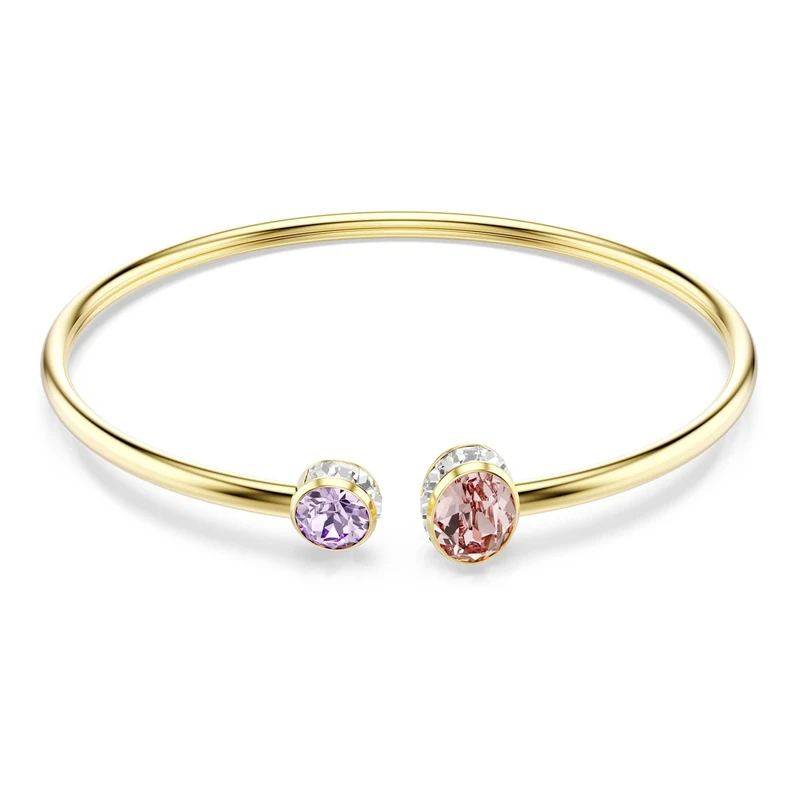 Swarovski Chroma Bangle, Mixed Cuts, Multicolored, Gold-Tone Plated
