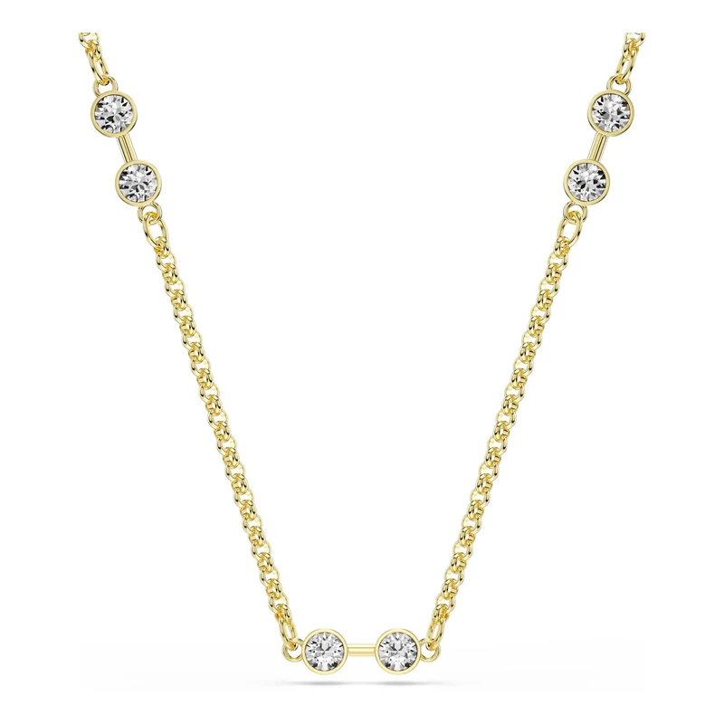 Swarovski Remix Necklace, Round Cut, White, Gold-Tone Plated