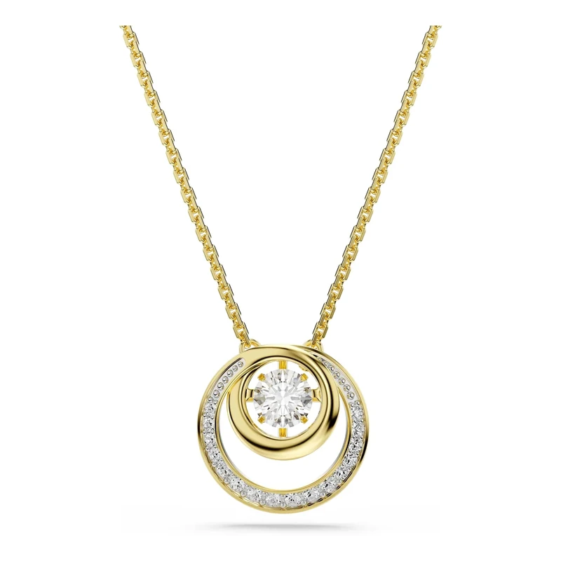 Swarovski Hyperbola Pendant, Round Cut, White, Gold-Tone Plated