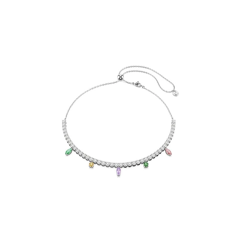 Swarovski X Ariana Grande Tennis Necklace, Mixed Cuts, Multicolored, Rhodium Plated