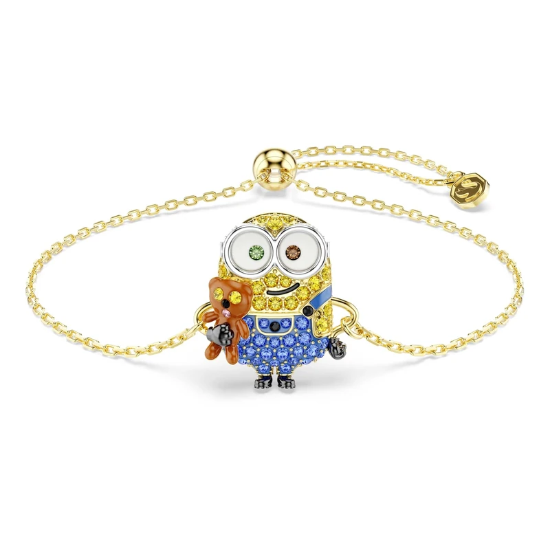 Swarovski Minions Bob Bracelet, Pavé, Multicolored, Gold-Tone Plated