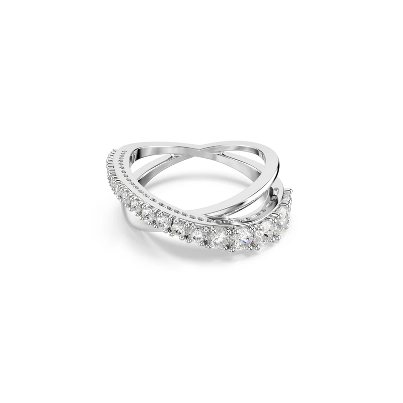 Swarovski Hyperbola Ring, Mixed Cuts, White, Silver-Tone Finish