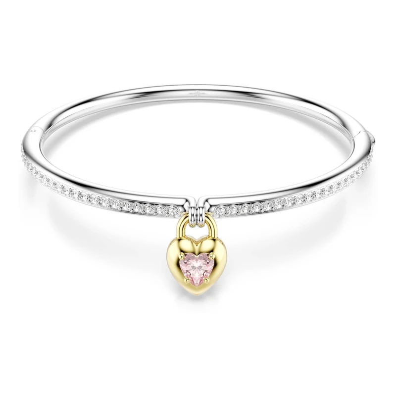 Swarovski Idyllia Bangle - Pink Heart Mixed Metal Finish