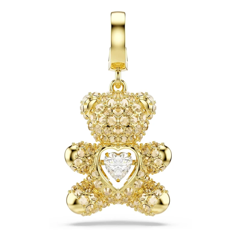 Swarovski Idyllia Charm, Mixed Cuts, Teddy, Gold Tone, Gold-Tone Plated