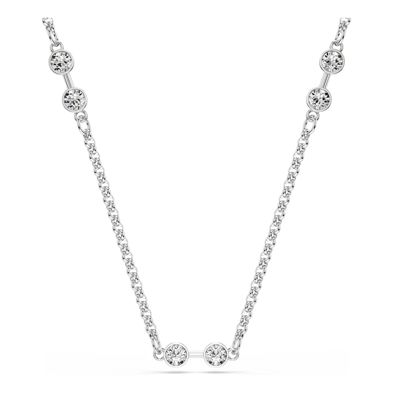Swarovski Remix Necklace, Round Cut, White, Rhodium Plated