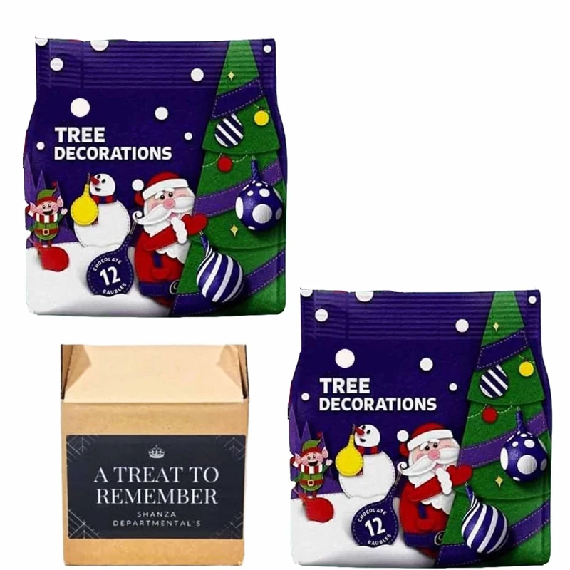 Christmas Milk Chocolate Baubles Tree Decorations | Pack of 2 (72g Each) | 24 Festive Baubles for Christmas Tree | Holiday Gifts for Women, Kids, and Chocolate Lovers