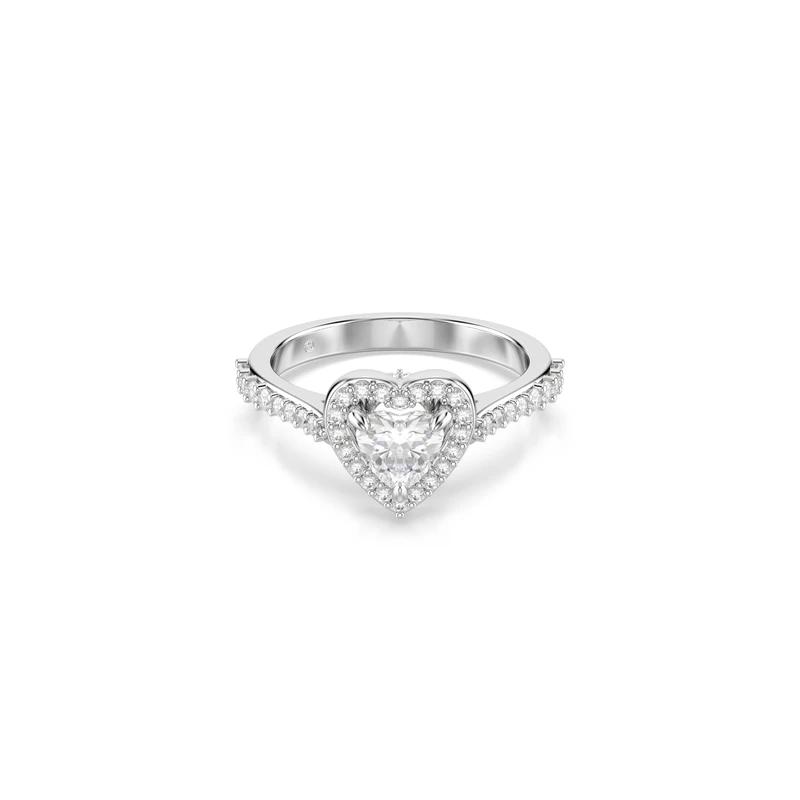 Swarovski Una Angelic Motif Ring - Heart Design Rhodium Plated