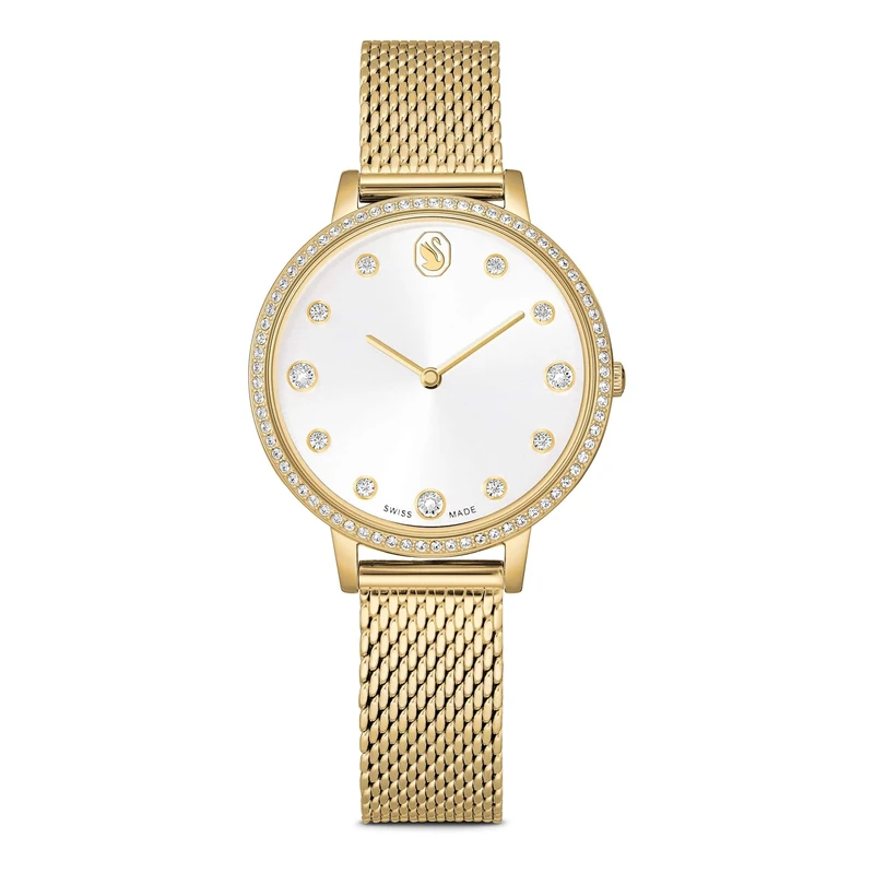Swarovski Clarica Watch, Swiss Made, Metal Bracelet, Gold Tone, Gold-Tone Finish