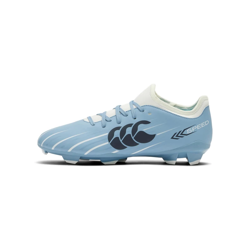 Canterbury Adult Unisex Speed Falcon 2.0 Team Firm Ground Rugby Boot, Mountain Spring Grey/White, 8