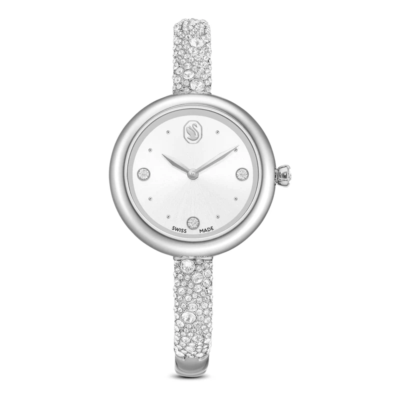 Swarovski Sublima Bangle Watch, Swiss Made, Metal Bracelet, Silver Tone, Stainless Steel