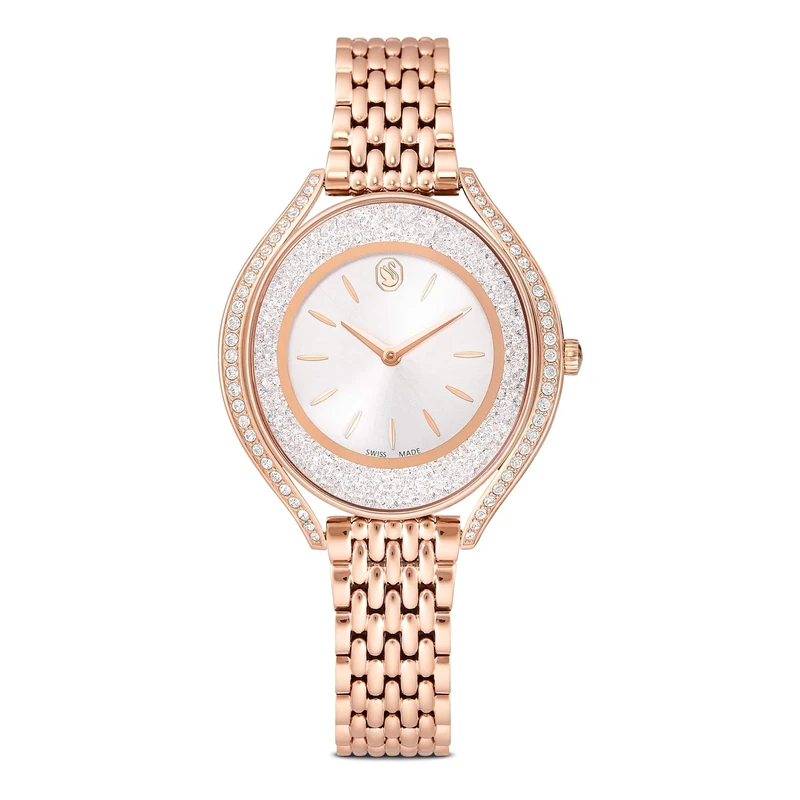 Swarovski Crystalline Aura Watch, Swiss Made, Metal Bracelet, Rose Gold Tone, Rose Gold-Tone Finish