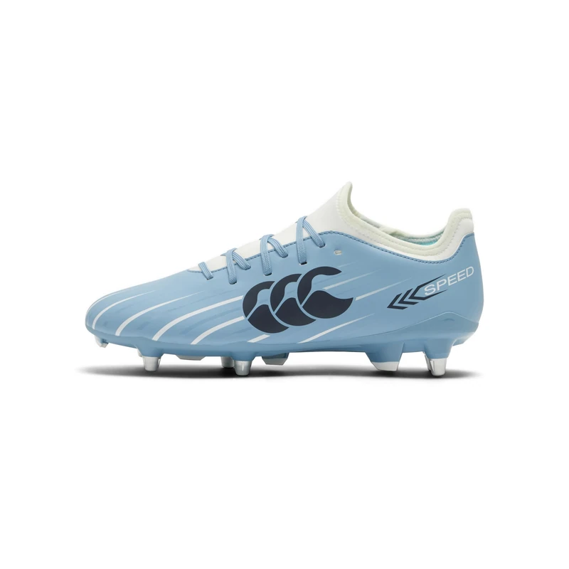 Canterbury Adult Unisex Speed Falcon 2.0 Team Soft Ground Rugby Boot, Mountain Spring Grey/White, 12