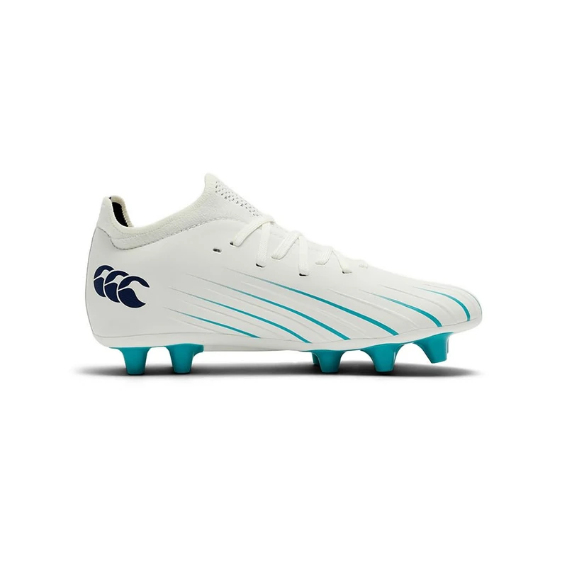 Canterbury Adult Unisex Speed Falcon 2.0 Pro Firm Ground Rugby Boot, White/Baltic Green, 2