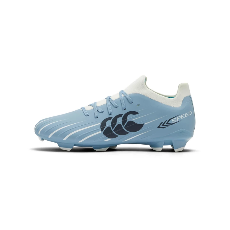 Canterbury Adult Unisex Speed Falcon 2.0 Pro Firm Ground Rugby Boot, Mountain Spring Grey/White, 8