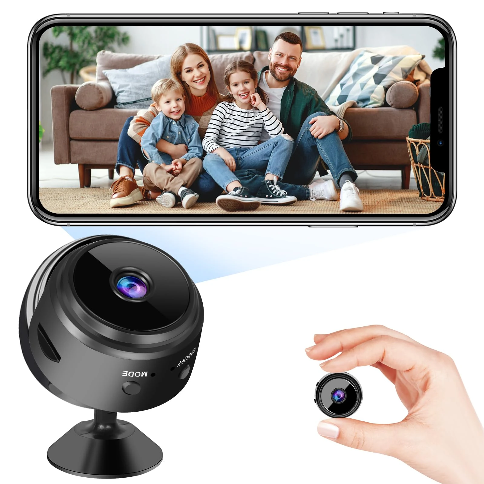 Qwdqwd Hidden Camera Full HD 1080p Wireless Mini Camera Security Camera lndoor Nanny Cam with Night Vision App Control Hidden Cameras for Home Security