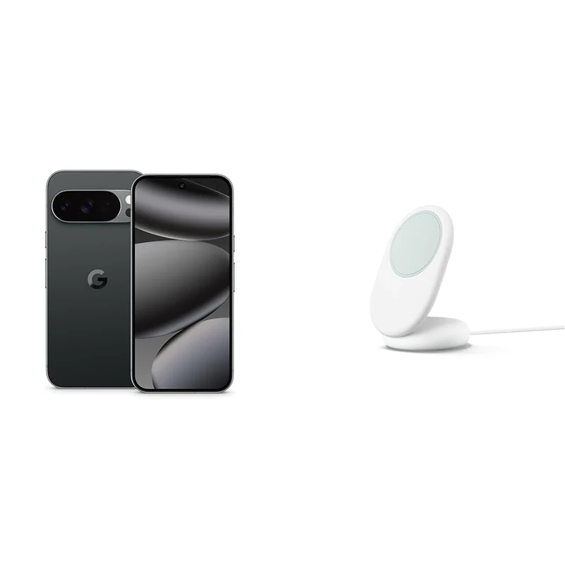 Google Pixel 10 Pro – Smartphone ohne SIM-Lock, mit Gemini, mehr als 24 Stunden Akkulaufzeit und 6,3 Zoll großem Super Actua-Display – Obsidian, 512GB With Pixelsnap Charger