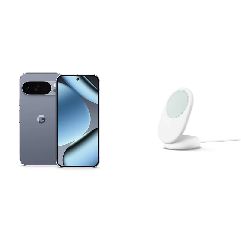 Google Pixel 10 Pro – Smartphone ohne SIM-Lock, mit Gemini, mehr als 24 Stunden Akkulaufzeit und 6,3 Zoll großem Super Actua-Display – Moonstone, 128GB With Pixelsnap Charger