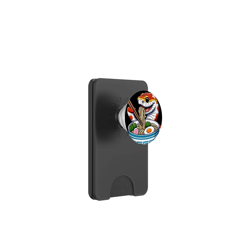 Corn Snake Kawaii, Cute Ramen Corn Snake, Funny Reptile Love PopSockets PopWallet for MagSafe - Image 1