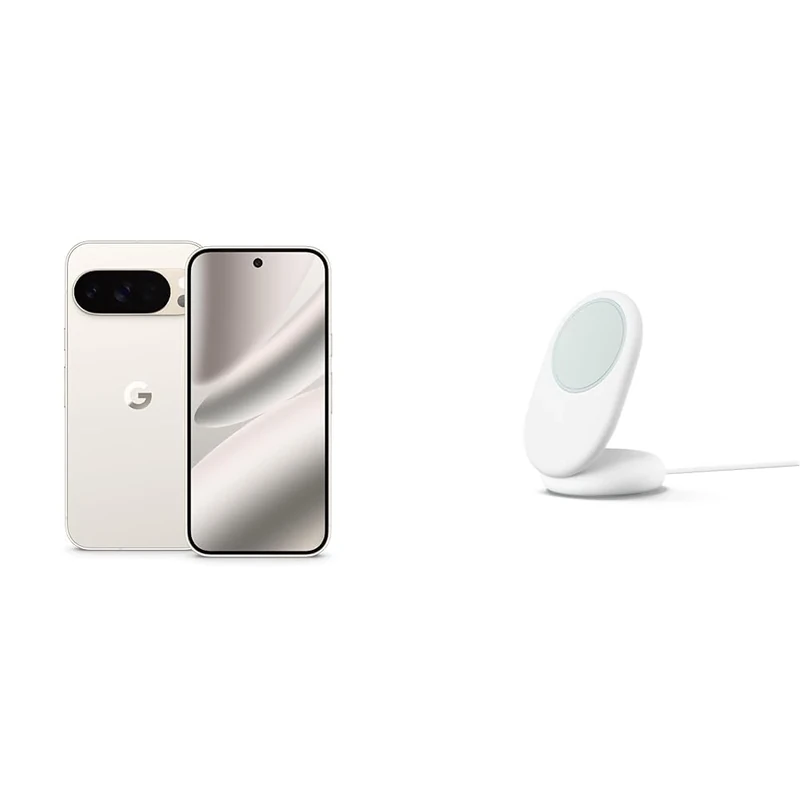 Google Pixel 10 Pro – Smartphone ohne SIM-Lock, mit Gemini, mehr als 24 Stunden Akkulaufzeit und 6,3 Zoll großem Super Actua-Display – Porcelain, 128GB With Pixelsnap Charger