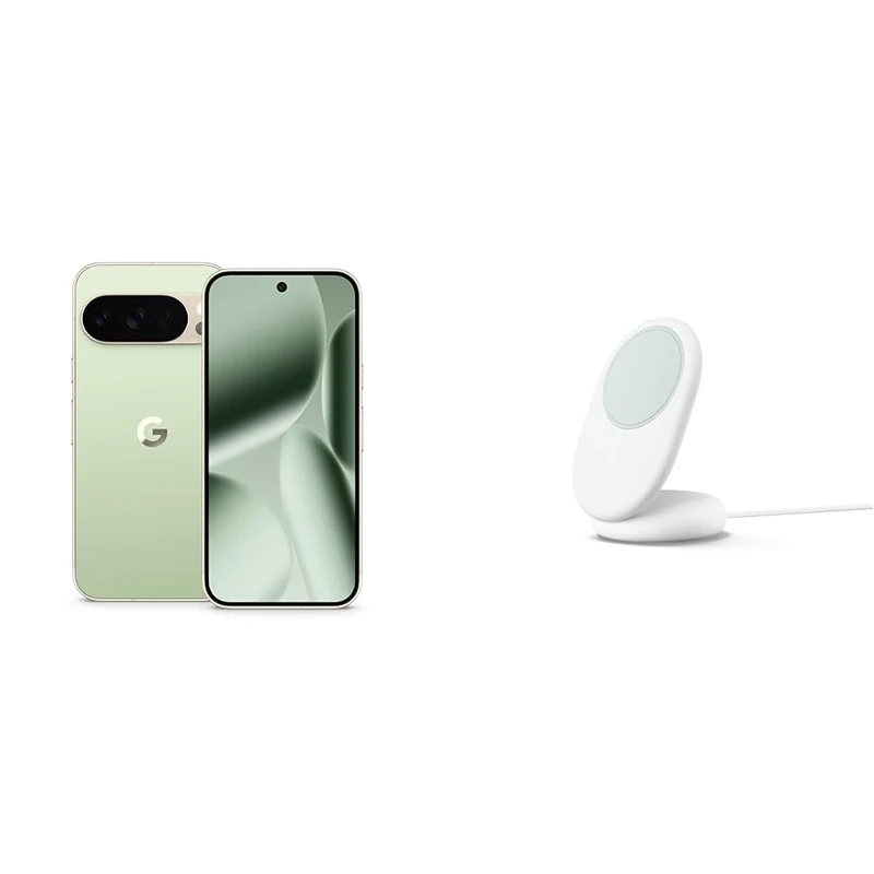 Google Pixel 10 Pro – Smartphone ohne SIM-Lock, mit Gemini, mehr als 24 Stunden Akkulaufzeit und 6,3 Zoll großem Super Actua-Display – Jade, 256GB With Pixelsnap Charger