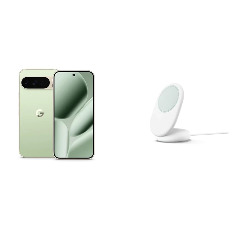 Google Pixel 10 Pro XL – Smartphone ohne SIM-Lock, mit Gemini, Dreifach-Rückkamera, mehr als 24 Stunden Akkulaufzeit und 6,8 Zoll großem Super Actua-Display – Jade, 256GB With Pixelsnap Charger