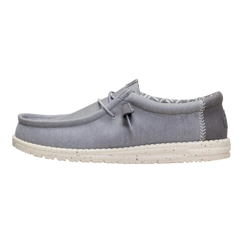 HEYDUDE Wally Stretch Canvas, Men's Slip-On Loafer Shoes, Flannel Grey, 9 UK