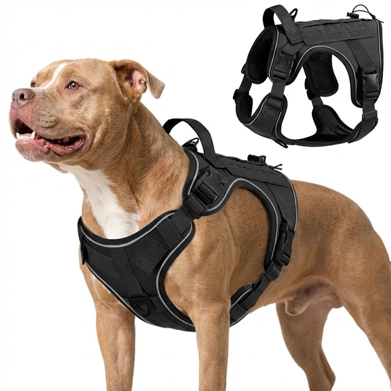 VavoPaw Heavy Duty Tactical Dog Harness - No Pull Pet Vest