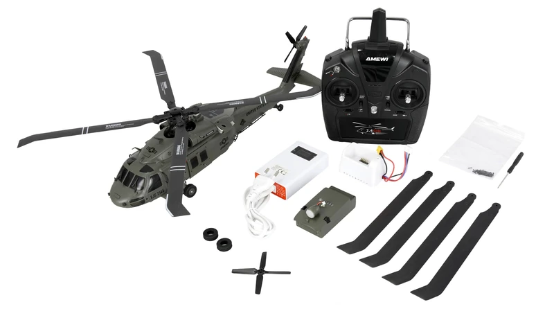 UH60 Black Hawk Marine CP Helicopter 6G/3D RTF with Remote Control, Battery, Charging Cable - Image 1