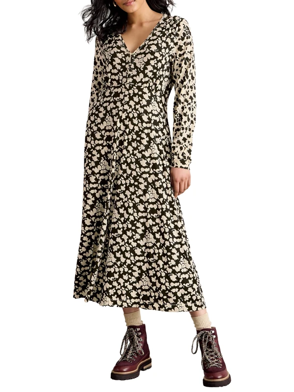 White Stuff Women's Megan Dress, Blk Pr, 16